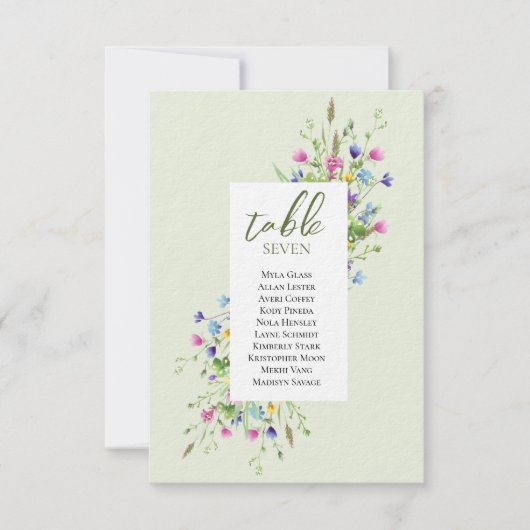 Boho chic Fleur sauvage Script Mariage Cartes de P (Devant)