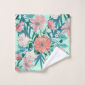 Boho chic fleurs de jardin de printemps illustrati (Gant de toilette)