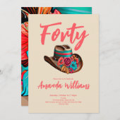 Boho Chic Floral 40th Birthday Kaart (Voorkant / Achterkant)