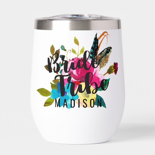 Boho Chic Floral Aquarelle Mariage Mariée tribu (Avant)