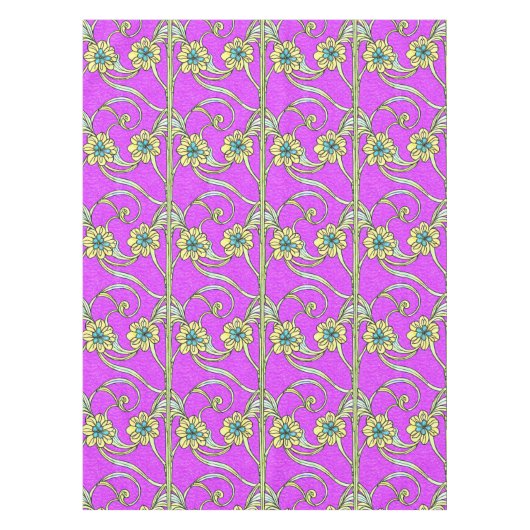 Boho Chic Floral Art Nouveau Tafelkleed (Voorkant)