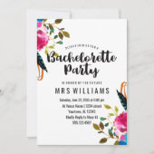 Boho Chic Floral Bachelorette Party Invitation (Devant)