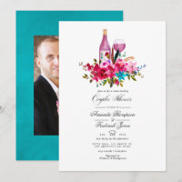 Boho Chic Floral Couples Shower Wine Tasting Invit