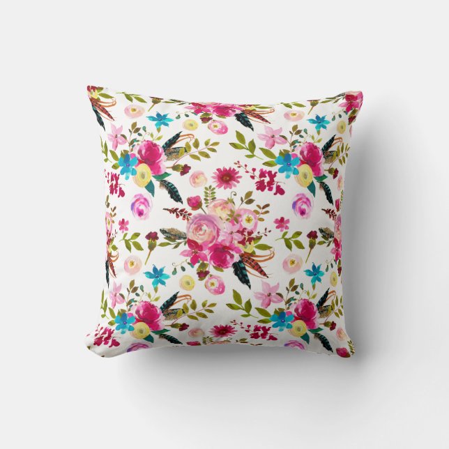 Boho Chic Floral | Coussin double face (Recto)