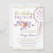 Boho Chic Floral Dreamweaver Birthday Brunch Kaart (Voorkant)
