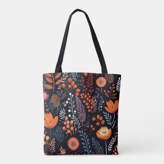 Boho Chic Floral Herfst Pattern Draagtas (Achterkant)