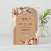 Boho Chic Floral Hydrangea Waterverf bruiloft Kaart (Staand voorkant)