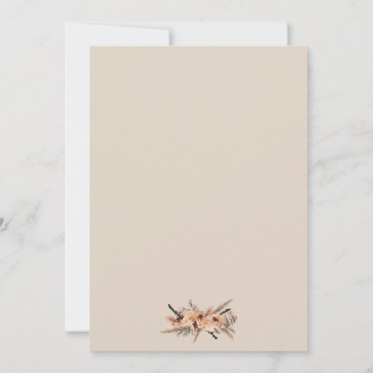 Boho Chic Floral Hydrangea Waterverf bruiloft Kaart (Achterkant)