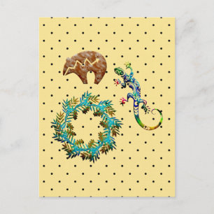 Boho Chic Floral Lizard Beer Southwestern Briefkaart