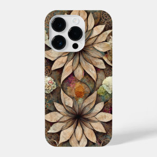 Boho chic floral mandala iphone case 14 plus hoesje