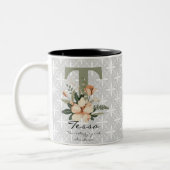 Boho Chic Floral Monogram Mug - Tessa (Gauche)