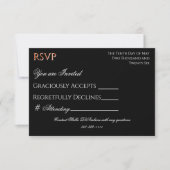Boho Chic Floral Noir Coloré RSVP (Devant)