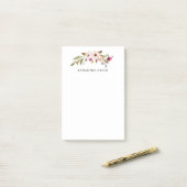 Boho Chic Floral Notes post-it personnalisées (Sur un bureau)