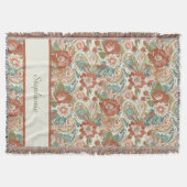 Boho Chic Floral Paisley Pattern Throw Blanket Deken (Voorkant)