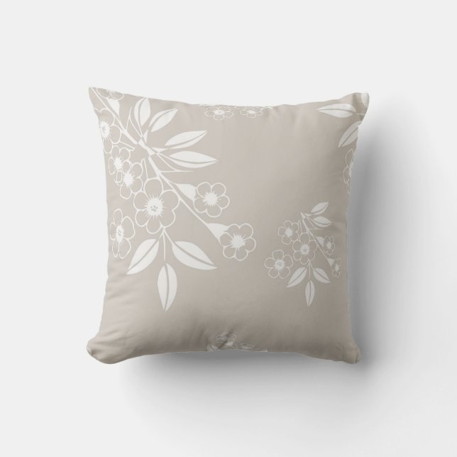 Boho Chic Floral Patroon Esthetisch Kussen (Voorkant)