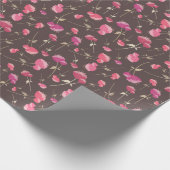 Boho Chic Floral Pattern in Pink en Brown Cadeaupapier (Hoek)