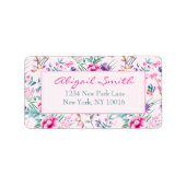 Boho Chic Floral Pattern met Butterflies Labels (Voorkant)