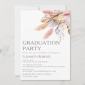 Boho Chic Floral Photo Graduation Faire-part (Devant)