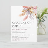 Boho Chic Floral Photo Graduation Faire-part (Debout devant)