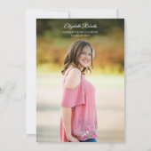 Boho Chic Floral Photo Graduation Faire-part (Dos)