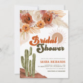 Boho Chic Floral Rustic Desert Vrijgezellenfeest Kaart (Voorkant)