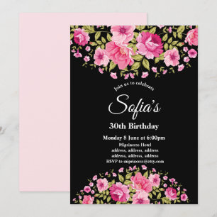 boho chic floral verjaardagsfeest uitnodiging