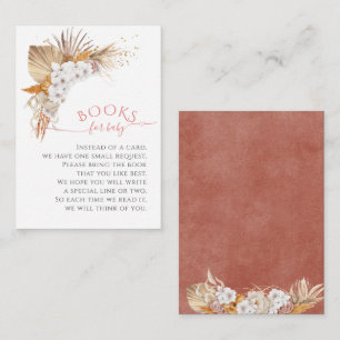 Boho Chic Floral Waterverf Boeken voor Baby Informatiekaartje