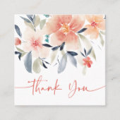 Boho chic floral waterverf order bedankt vierkante visitekaartje (Voorkant)