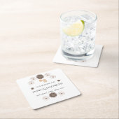 Boho Chic Floral Wedding Vierkante Kartonnen Onderzetter (Insitu)