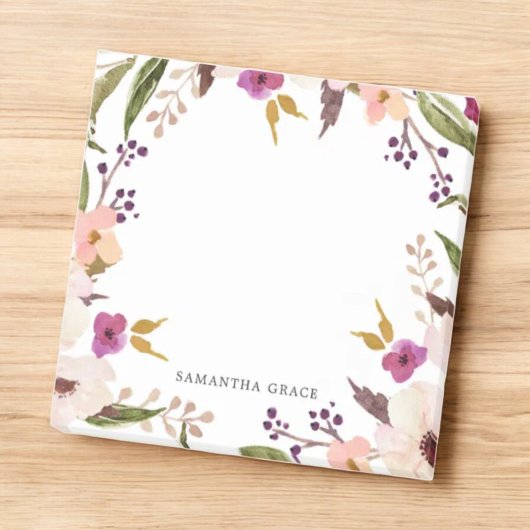 Boho Chic Floral Wreath Personnalisé Post-it Notes