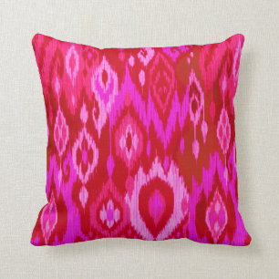 Boho Chic fuchsia orchidee roze Ikat Tribale Tapij Kussen