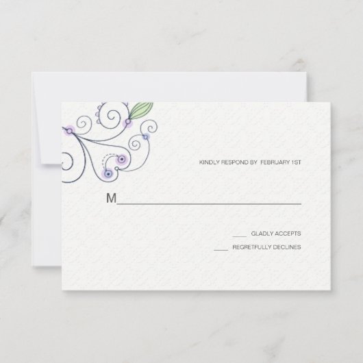 BOHO Chic Garden Wedding Purple RSVP (Devant)