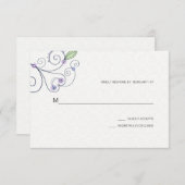 BOHO Chic Garden Wedding Purple RSVP (Devant / Derrière)