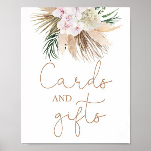 Boho chic Gedroogde Palmen Kaarten en cadeaus bord Poster