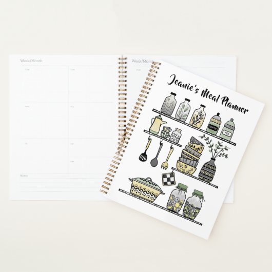 Boho-chic Geel Keuken Decor Gezond Maaltijd Planner (Display)