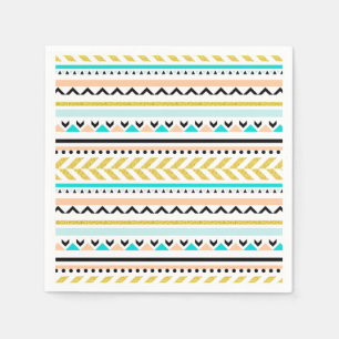 Boho Chic Geometric Aztec Geïnspireerd Patroon Servetten