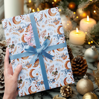 Boho Chic Gepersonaliseerd Inpakpapier met Bloemen