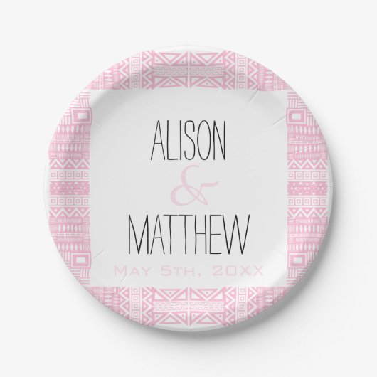 Boho-chic gepersonaliseerde w bruiloft papier Bord (Voorkant)