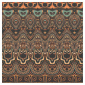 Boho Chic Gold Brown Pattern Stof (Close Up)