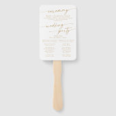 Boho Chic Gold en White Wedding Program Handwaaier (Achterkant)