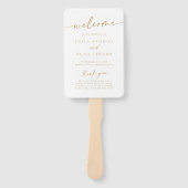 Boho Chic Gold en White Wedding Program Handwaaier (Voorkant)