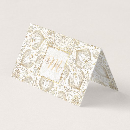 Boho Chic Gold mandala-ontwerp Visitekaartjes (Voorkant)