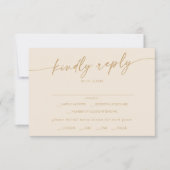 Boho Chic  Gold Menu Keuze RSVP-kaart (Voorkant)