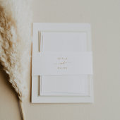 Boho Chic Goud en Wit Bruiloft Uitnodigingen Wikkel