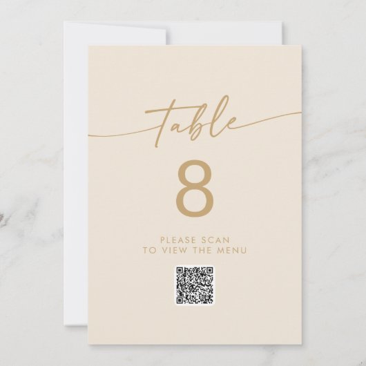 Boho Chic Goud QR Code Tafelnummers (Achterkant)