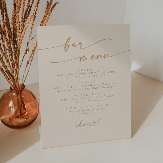 Boho Chic Gouden Trouwbar Reclamebord Met Voetstuk