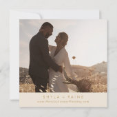 Boho Chic  Gouden Vierkant Foto Terug Save The Date (Achterkant)