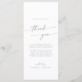 Boho Chic Gray Wildflower Thank You and Wedding Menu (Achterkant)