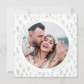 Boho Chic Green Save the Date Photo Invitation (Dos)