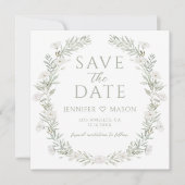 Boho Chic Green Save the Date Photo Invitation (Devant)